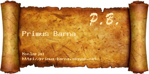 Primus Barna névjegykártya