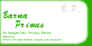 barna primus business card